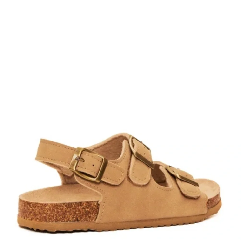 NWT FabKids Classic Cork Sole Buckle Sandal Tan‎ 10